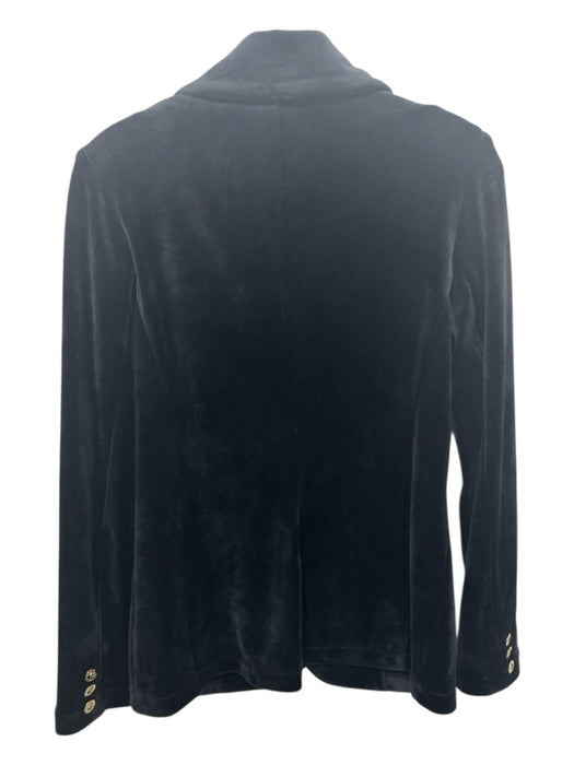 Lilly Pulitzer Size Medium Black Polyester Blend Pockets Velour Blazer Jacket Black / Medium