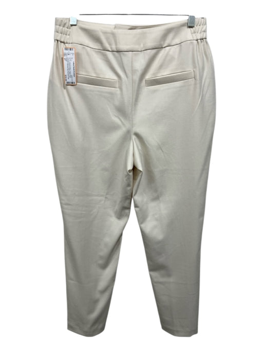 Varley Size 27 Cream White Polyester Blend Elastic Waist Twill Pintuck Pants Cream White / 27