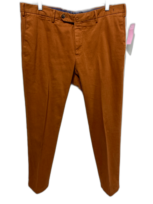 PT01 Size Est 36 Orange Cotton Solid Khaki Dress Men's Pants Orange / Est 36