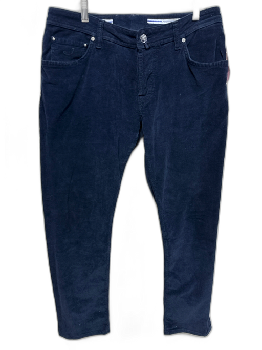 Jacob Cohen Size 36 Blue Cotton Blend Cordouroy Khakis Men's Pants Blue / 36