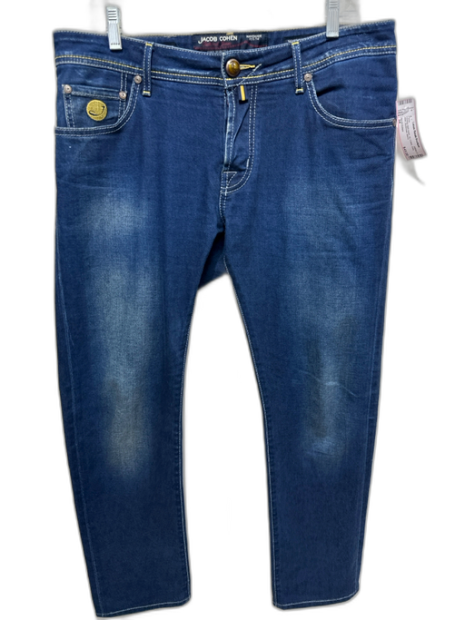 Jacob Cohen Size 34 medium dark wash Cotton Solid Jean Men's Pants medium dark wash / 34
