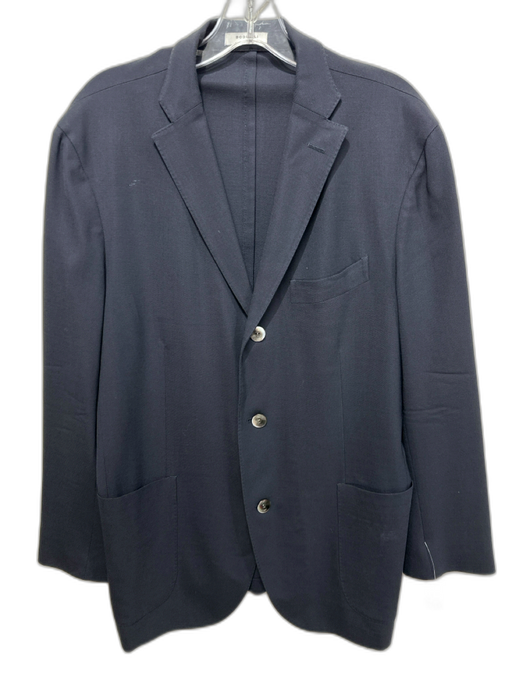 Boglioli Navy Wool Solid 3 button Men's Suit Navy / 54