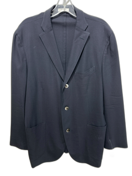 Boglioli Navy Wool Solid 3 button Men's Suit Navy / 54
