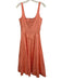 Staud Size 10 Coral Pink Cotton Blend Sleeveless Paneled Square Neck Dress Coral Pink / 10