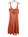 Staud Size 10 Coral Pink Cotton Blend Sleeveless Paneled Square Neck Dress Coral Pink / 10
