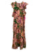Banjanan Size M Pink, Green & Multi Print Cotton Flora & Fauna Tiered Dress Pink, Green & Multi Print / M