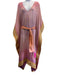 Lolita Jaca Size One Size Purple & Yellow Silk Embroidered V Neck Kaftan Dress Purple & Yellow / One Size