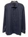 Zegna Size XL Blue Cotton Solid Button Up Men's Long Sleeve Shirt Blue / XL