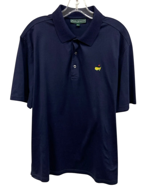 Masters Collection Size L Navy Cotton Solid Polo Men's Short Sleeve Navy / L