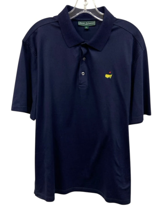 Masters Collection Size L Navy Cotton Solid Polo Men's Short Sleeve Navy / L