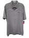 Peter Millar Size L Navy & White Synthetic Striped Polo Athleisure Short Sleeve Navy & White / L