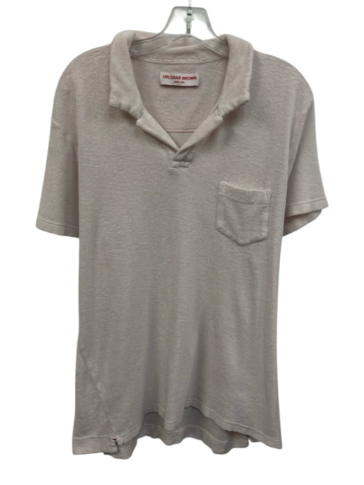 Orlebar Brown Size XXL Pink Terry Solid Polo Men's Short Sleeve Pink / XXL