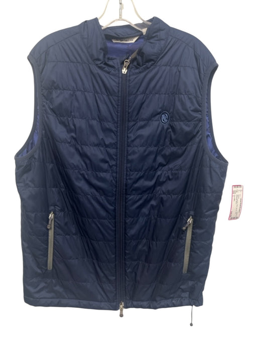 Peter Millar Size L Navy Synthetic Puffer Zip UP Vest Men's Jacket Navy / L