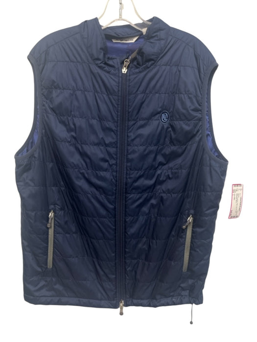 Peter Millar Size L Navy Synthetic Puffer Zip UP Vest Men's Jacket Navy / L