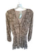 Sadie & Sage Size M Taupe Polyester Long Sleeve Snake Print Elastic Waist Dress Taupe / M