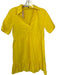 Dress Size XS Yellow Cotton V Neck Collar Short Sleeve Mini Dress Yellow / XS