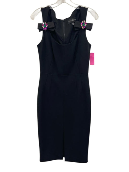 Betsey & Adam Size 8 Black Polyester Blend Embellished Scoop Neck Dress Black / 8
