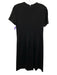 St John Size 4 Black Wool Blend Short Sleeve Lace Up Front Grommet Dress Black / 4