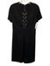 St John Size 4 Black Wool Blend Short Sleeve Lace Up Front Grommet Dress Black / 4