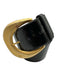 St John Black & Gold Patent Leather Brushed Metal Oversized Buckle Belts Black & Gold / P