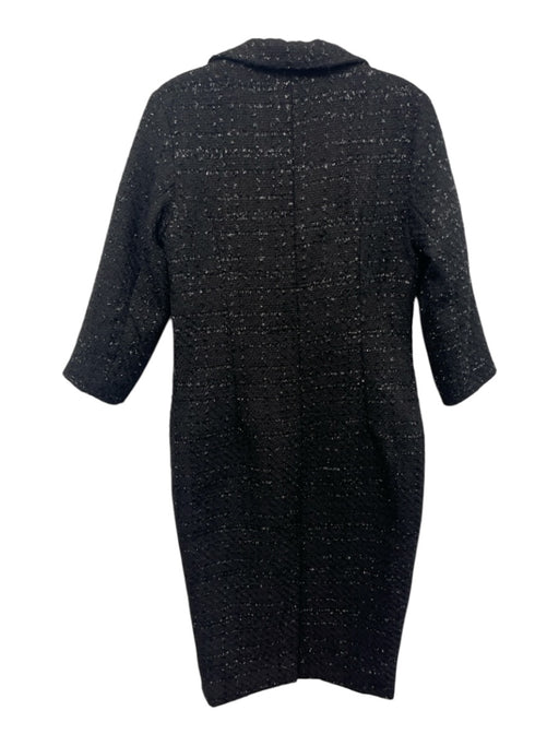 Misslook Size L Black No Fabric Tag Tweed 3/4 Sleeve 1/2 Button Collared Dress Black / L