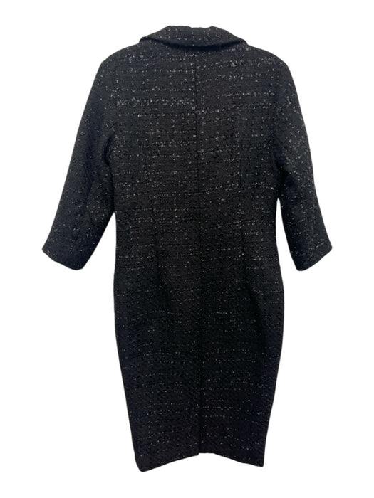 Misslook Size L Black No Fabric Tag Tweed 3/4 Sleeve 1/2 Button Collared Dress Black / L