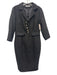 Misslook Size L Black No Fabric Tag Tweed 3/4 Sleeve 1/2 Button Collared Dress Black / L