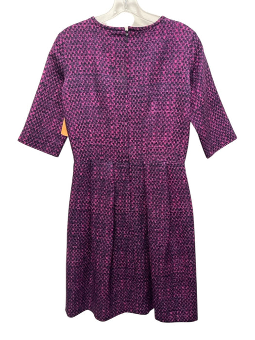 CH Carolina Herrera Size 6 Pink & Purple Cotton & Silk Printed Textured Dress Pink & Purple / 6