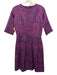 CH Carolina Herrera Size 6 Pink & Purple Cotton & Silk Printed Textured Dress Pink & Purple / 6