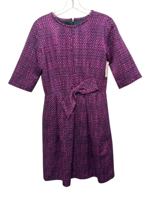 CH Carolina Herrera Size 6 Pink & Purple Cotton & Silk Printed Textured Dress Pink & Purple / 6