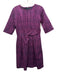 CH Carolina Herrera Size 6 Pink & Purple Cotton & Silk Printed Textured Dress Pink & Purple / 6