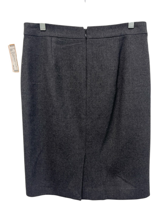 J. Crew Size 6 Gray Wool Felted Pencil Back Zip Knee length Skirt Gray / 6