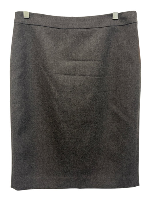 J. Crew Size 6 Gray Wool Felted Pencil Back Zip Knee length Skirt Gray / 6