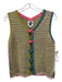 YanYan Knits Size M Green, Pink, Blue Cotton Stripe Toggle Buttons Vest Top Green, Pink, Blue / M