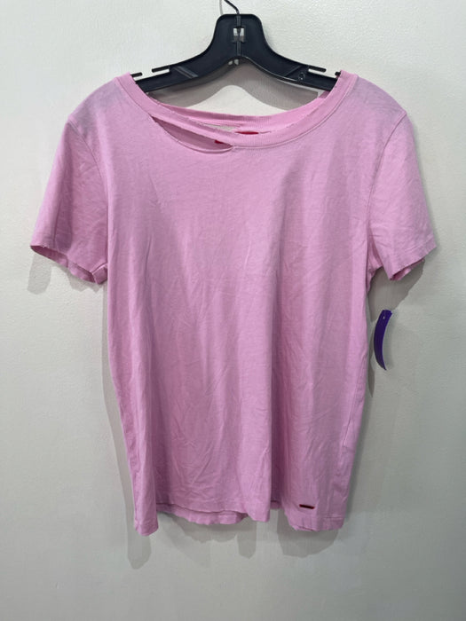 n:Philanthropy Size XS Pink Cotton Round Neck Short Sleeve distressed Top