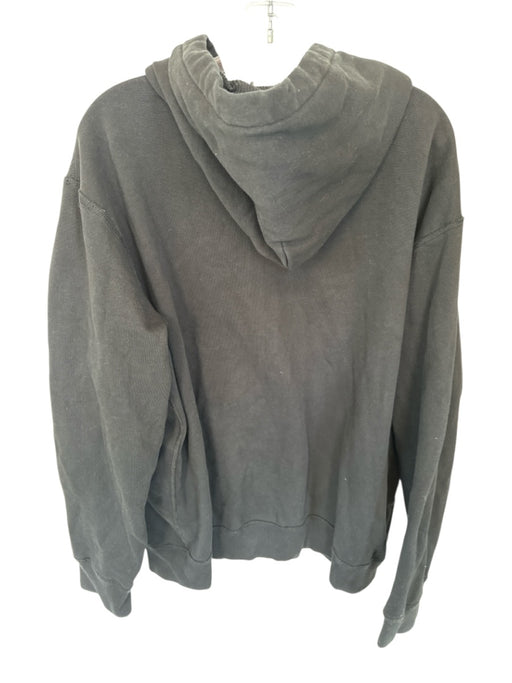 Polo Black Cotton Blend Drawstring Zip UP Pockets Men's Hoodie Black / XXL