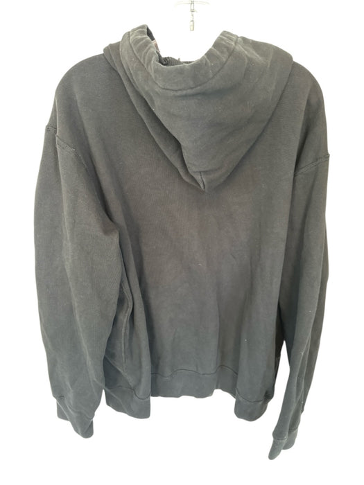 Polo Black Cotton Blend Drawstring Zip UP Pockets Men's Hoodie Black / XXL