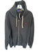 Polo Black Cotton Blend Drawstring Zip UP Pockets Men's Hoodie Black / XXL