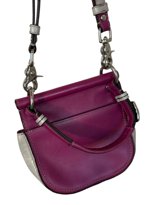 Coach Purple & Gray Leather Turnlock Crossbody SHW Bag Purple & Gray / S