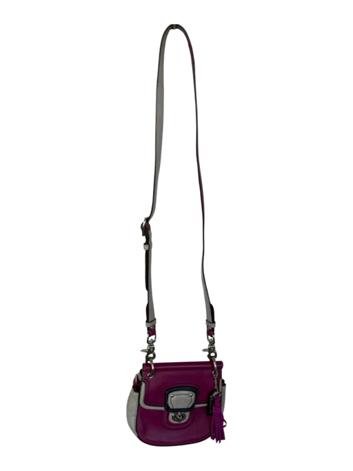 Coach Purple & Gray Leather Turnlock Crossbody SHW Bag Purple & Gray / S