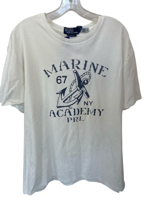 Polo Ralph Lauren NWT Size XL White & Navy Cotton Anchor Men's T-Shirt White & Navy / XL