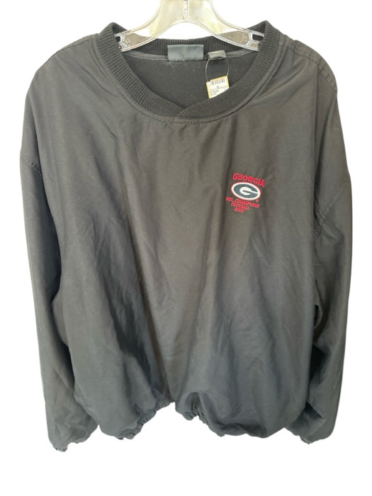 Antigua Black Polyester logo Cinched Men's Pullover Black / XXL