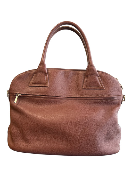 Longchamp Brown Leather Zip Close Satchel Logo Shoulder & Crossbody Bag Brown / M