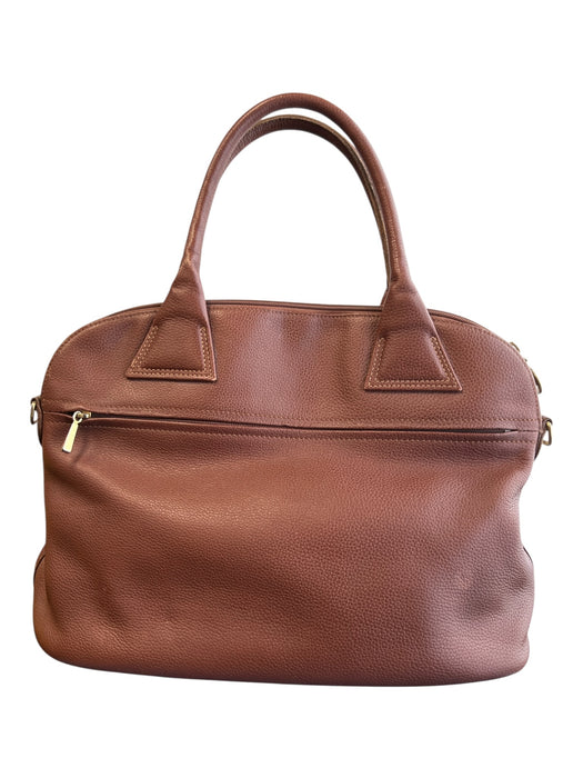 Longchamp Brown Leather Zip Close Satchel Logo Shoulder & Crossbody Bag Brown / M