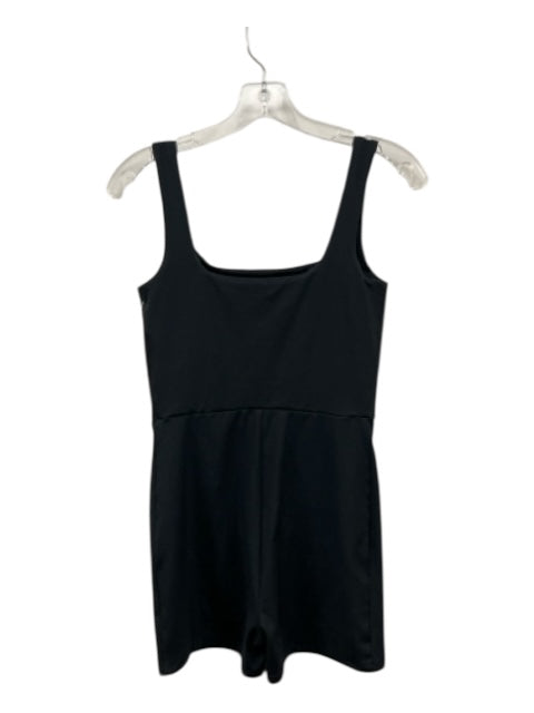 Reformation Size S Black Polyester Stretch Square Neck Romper Black / S
