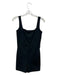 Reformation Size S Black Polyester Stretch Square Neck Romper Black / S