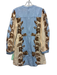 Anna Cate Size S Light Blue, Brown & Cream Cotton & Linen Botanical Print Dress Light Blue, Brown & Cream / S