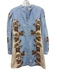 Anna Cate Size S Light Blue, Brown & Cream Cotton & Linen Botanical Print Dress Light Blue, Brown & Cream / S
