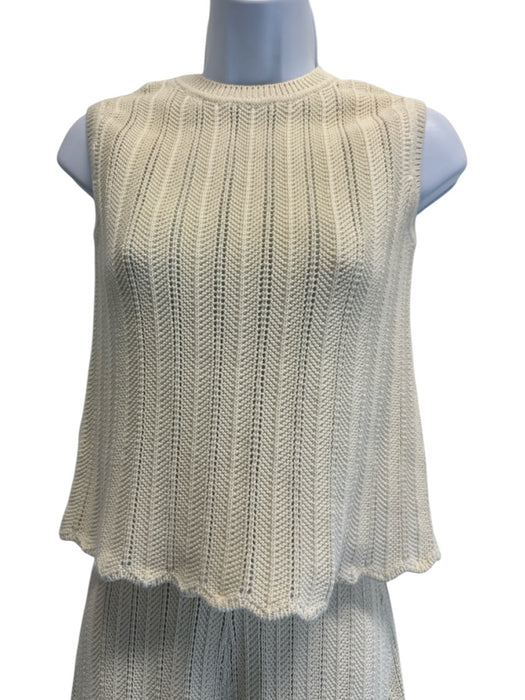 Altuzarra Size XS Cream White Cotton Elastic Waistband Sleeveless Pant Set Cream White / XS