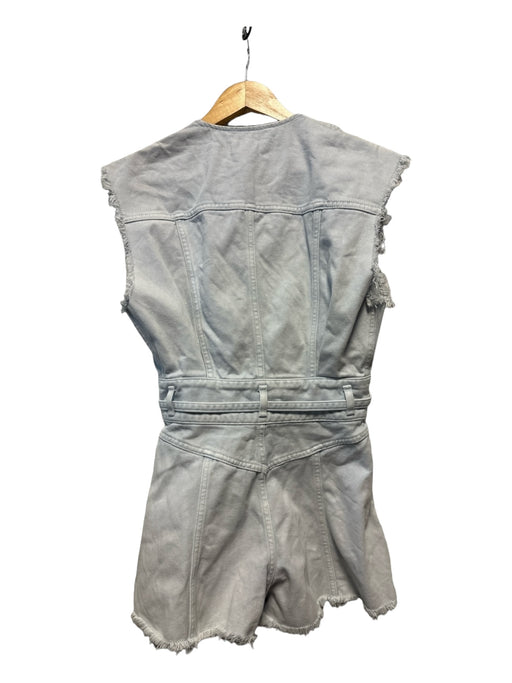 IRO Size 36/Small Light Wash Cotton Sleeveless Belted Denim Romper Light Wash / 36/Small